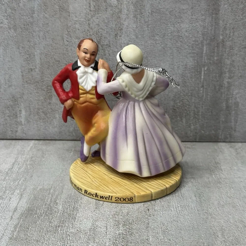 Curtis Publishing Norman Rockwell Inspired 2008 Christmas Ornament Man Woman - Picture 4 of 13